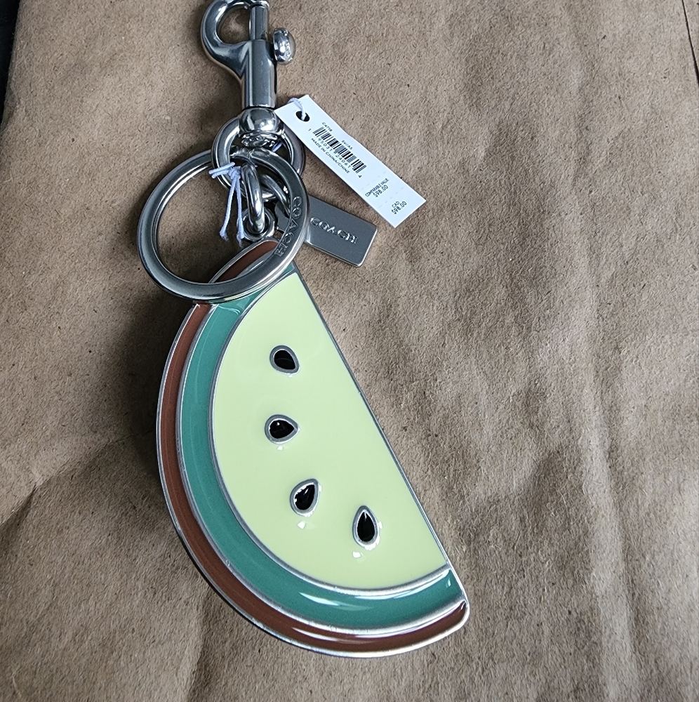 Coach melon key ring/bag charm